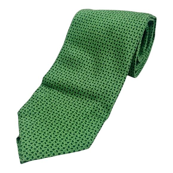 Dunhill Silk Men's Tie Green Made in Italy - Picture 1 of 7
